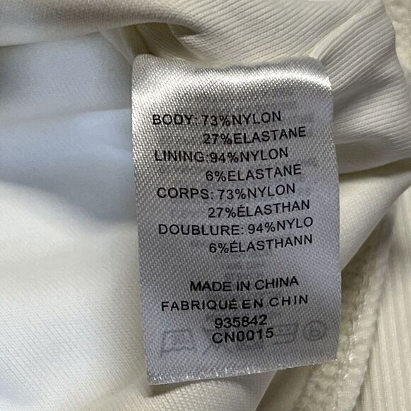 House of Harlow 1960 Bodysuit Medium Ivory Ribbed Diamond V-Neck Timeless Style - Picture 7 of 14